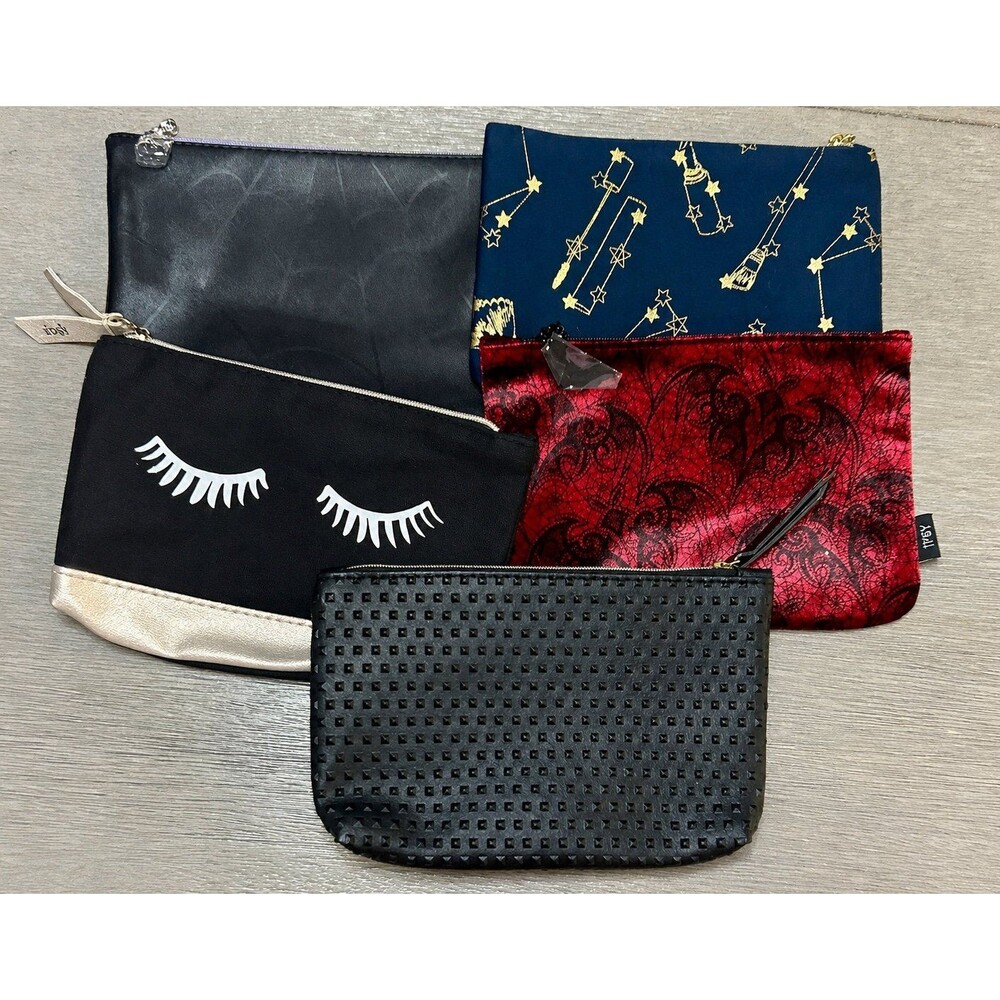 Ipsy Dark Makeup Bag Bundle 5pc Black Gothic Spiderweb Lashes Edgy Spooky Lot